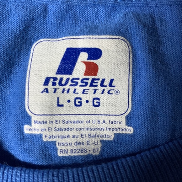 Lot of 2 Russell Athletics blue, short sleeve t-shirts. Size Large - Picture 2 of 11